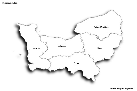 Sample Maps for Normandie (black-white,shadowy)