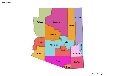 Sample Maps for Arizona (colored)