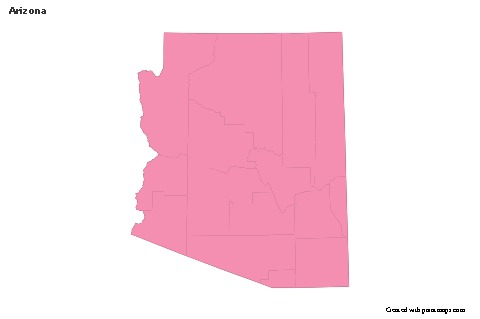 Sample Maps for Arizona (pink,outline)