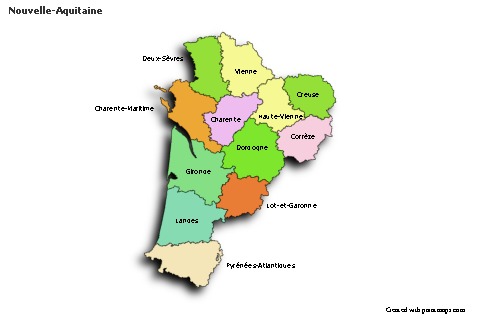 Sample Maps for Nouvelle-Aquitaine (colored,shadowy)