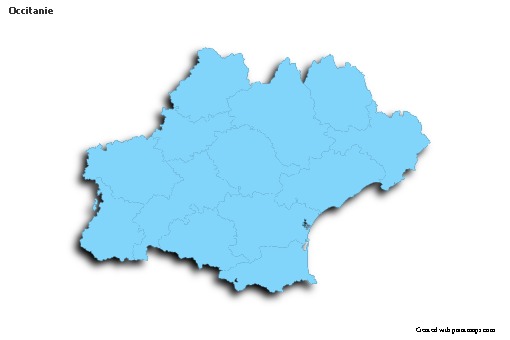 Sample Maps for Occitanie (blue,outline,shadowy)