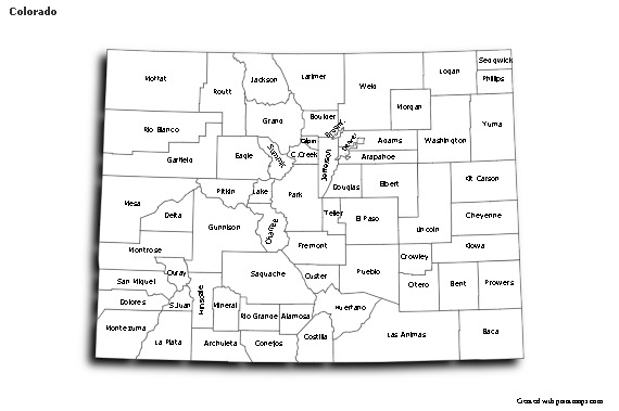Sample Maps for Colorado (black-white,shadowy)