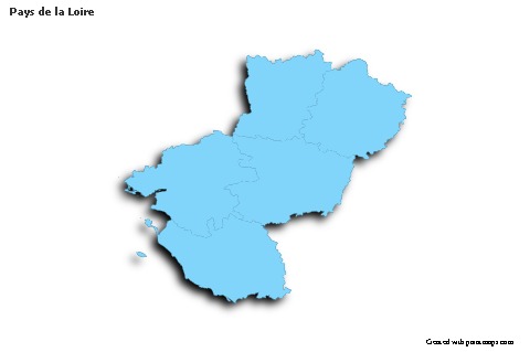 Sample Maps for Pays de la Loire (blue,outline,shadowy)