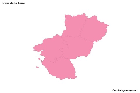 Sample Maps for Pays de la Loire (pink,outline)