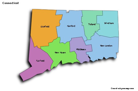Sample Maps for Connecticut (colored,shadowy)