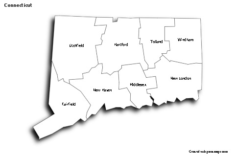 Sample Maps for Connecticut (black-white,shadowy)