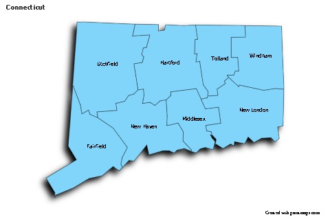 Sample Maps for Connecticut (blue,shadowy)