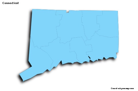 Sample Maps for Connecticut (blue,outline,shadowy)