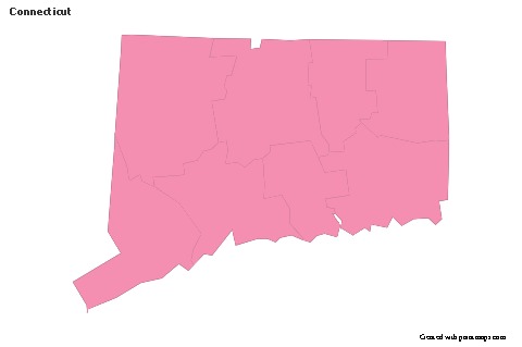 Sample Maps for Connecticut (pink,outline)