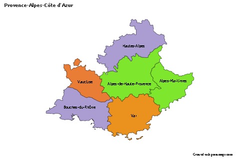 Sample Maps for Provence-Alpes-Côte d'Azur (colored)