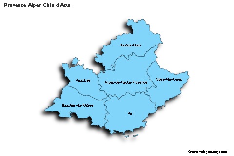 Sample Maps for Provence-Alpes-Côte d'Azur (blue,shadowy)