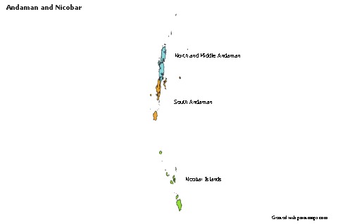 Andaman and Nicobar için Örnek Haritalar (renkli)