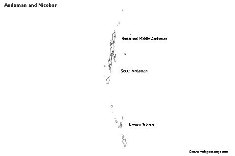 Andaman and Nicobar için Örnek Haritalar (siyah-beyaz)