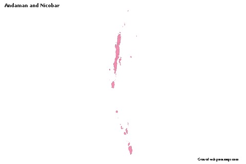 Andaman and Nicobar için Örnek Haritalar (pembe,anahat)