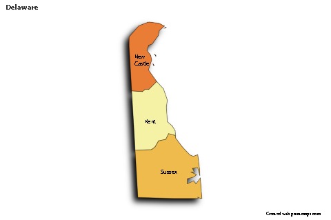 Sample Maps for Delaware (colored,shadowy)
