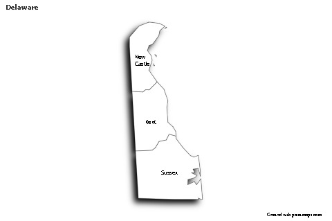 Sample Maps for Delaware (black-white,shadowy)