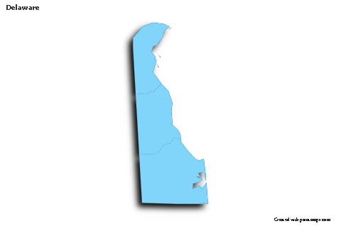Sample Maps for Delaware (blue,outline,shadowy)