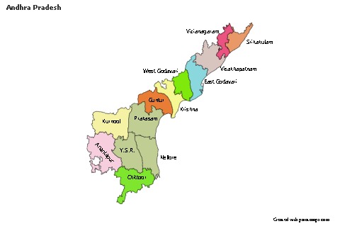 Andhra Pradesh için Örnek Haritalar (renkli)