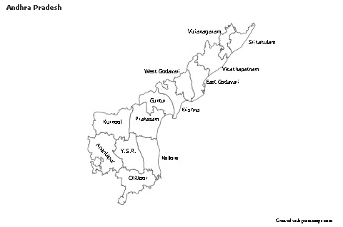 Andhra Pradesh için Örnek Haritalar (siyah-beyaz)