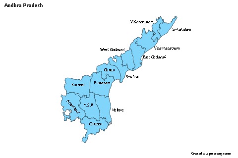 Andhra Pradesh için Örnek Haritalar (mavi)