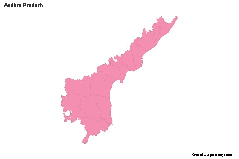 Andhra Pradesh için Örnek Haritalar (pembe,anahat)