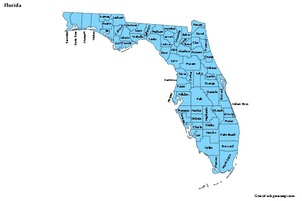 Contoh Peta untuk Florida (biru)