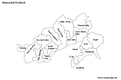 Sample Maps for Arunachal Pradesh (black-white)