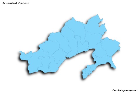 Sample Maps for Arunachal Pradesh (blue,outline,shadowy)