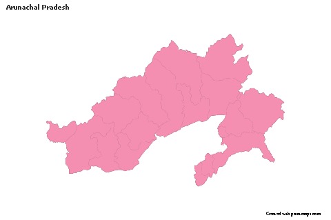Sample Maps for Arunachal Pradesh (pink,outline)