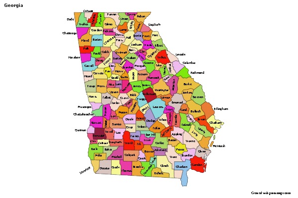 Mapas de muestra para Georgia (coloreado)