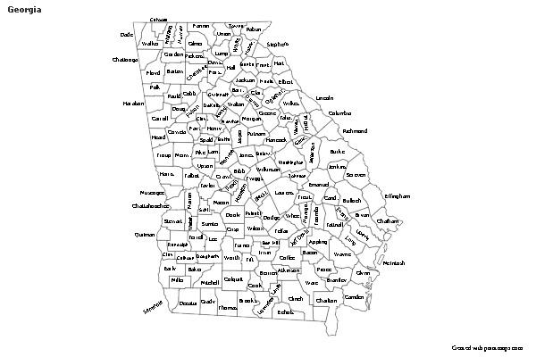 Mapas de muestra para Georgia (blanco-negro)