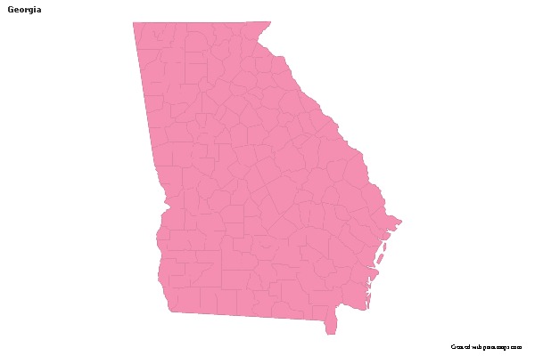 Mapas de muestra para Georgia (rosa,contorno)