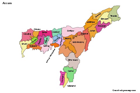 Mapas de muestra para Assam (coloreado)