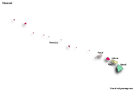 Sample Maps for Hawaii (colored,shadowy)