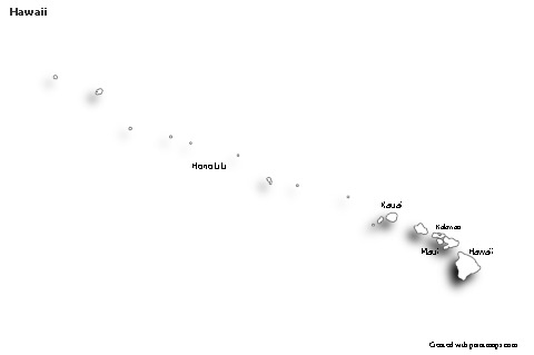 Sample Maps for Hawaii (black-white,shadowy)