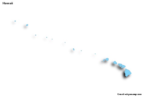 Sample Maps for Hawaii (blue,outline,shadowy)