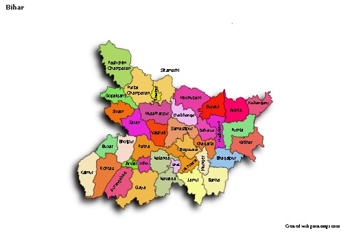 Sample Maps for Bihar (colored,shadowy)