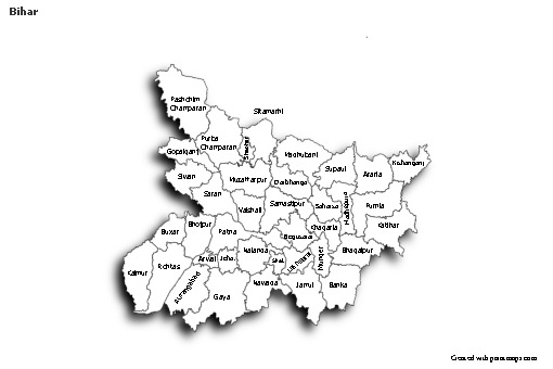 Sample Maps for Bihar (black-white,shadowy)