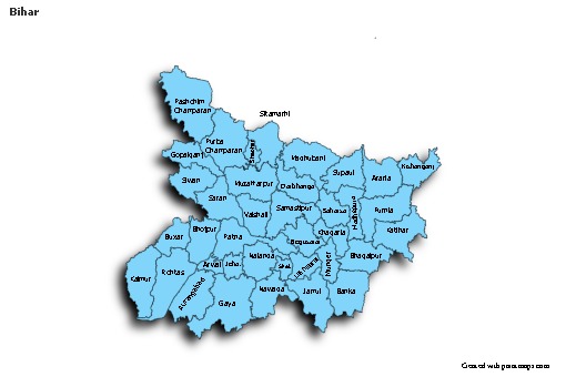 Sample Maps for Bihar (blue,shadowy)