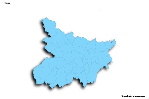 Sample Maps for Bihar (blue,outline,shadowy)