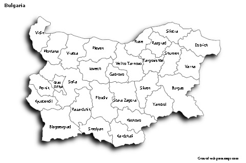 Sample Maps for Bulgaria (black-white,shadowy)