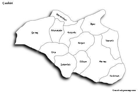 Sample Maps for Çankiri (black-white,shadowy)