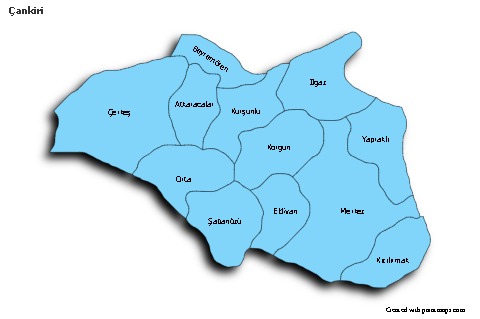 Sample Maps for Çankiri (blue,shadowy)