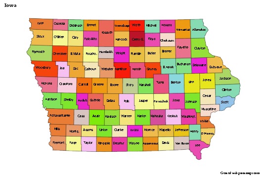 Sample Maps for Iowa (colored)