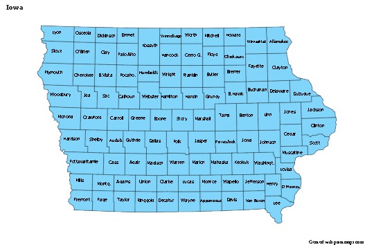 Sample Maps for Iowa (blue)