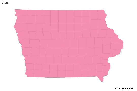 Sample Maps for Iowa (pink,outline)