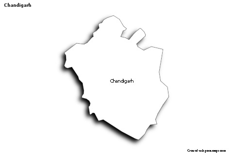 Chandigarh için Örnek Haritalar (siyah-beyaz,gölgeli)