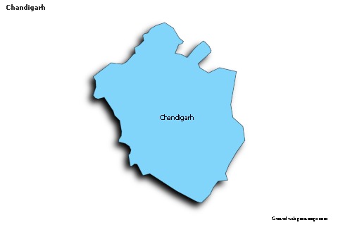 Chandigarh için Örnek Haritalar (mavi,gölgeli)