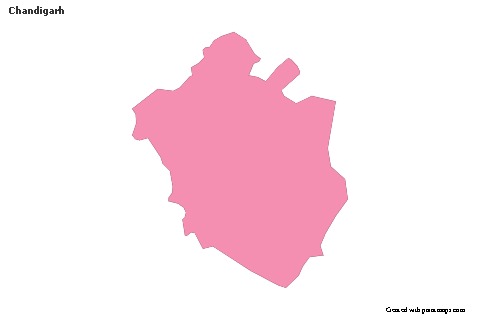 Chandigarh için Örnek Haritalar (pembe,anahat)