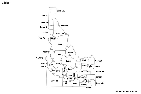 Sample Maps for Idaho (black-white)